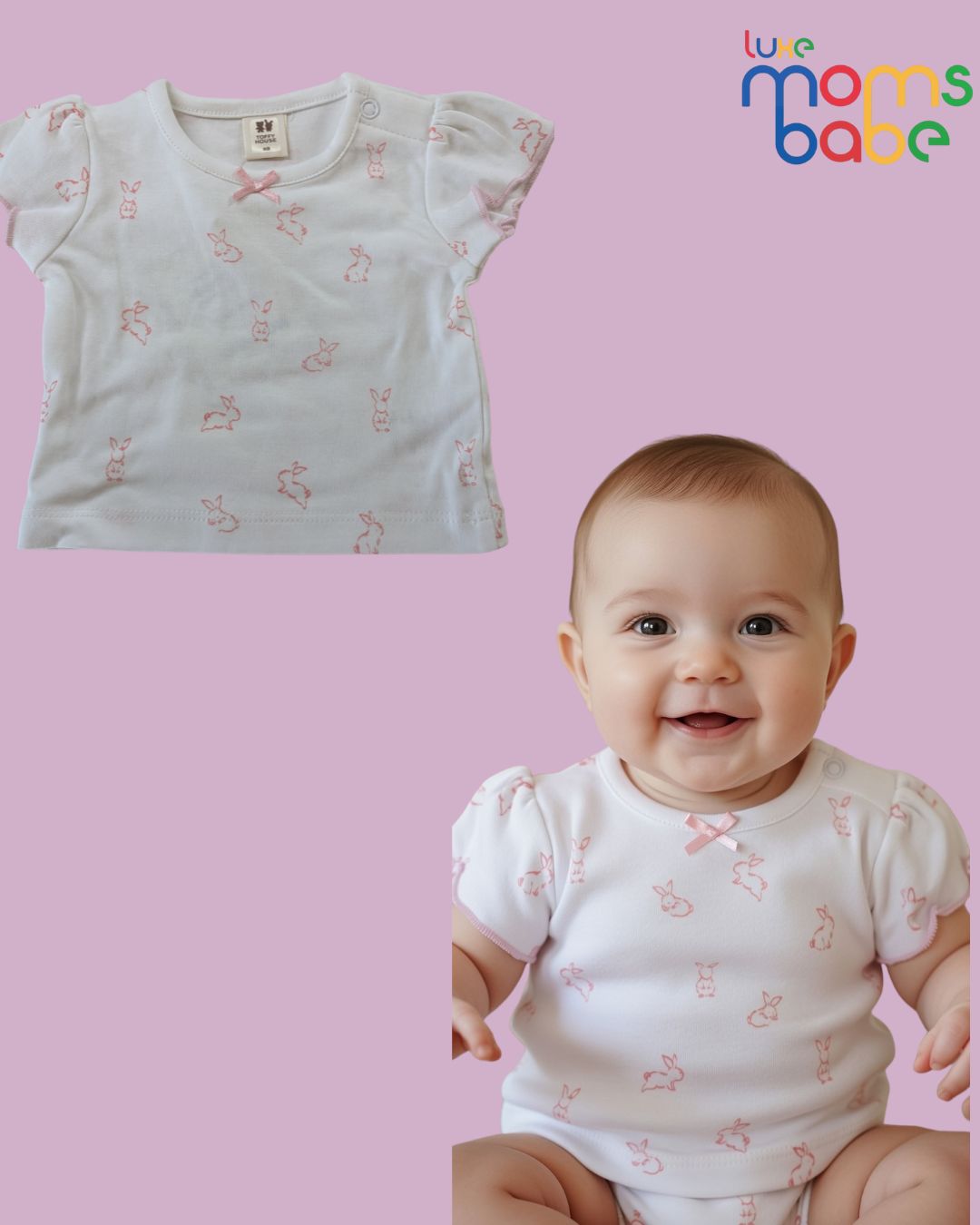 baby girl pink & white pinafore dress set