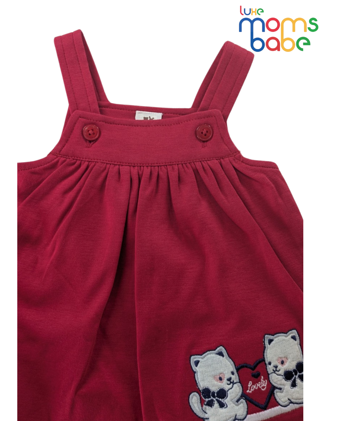 baby girl red pinafore dress set