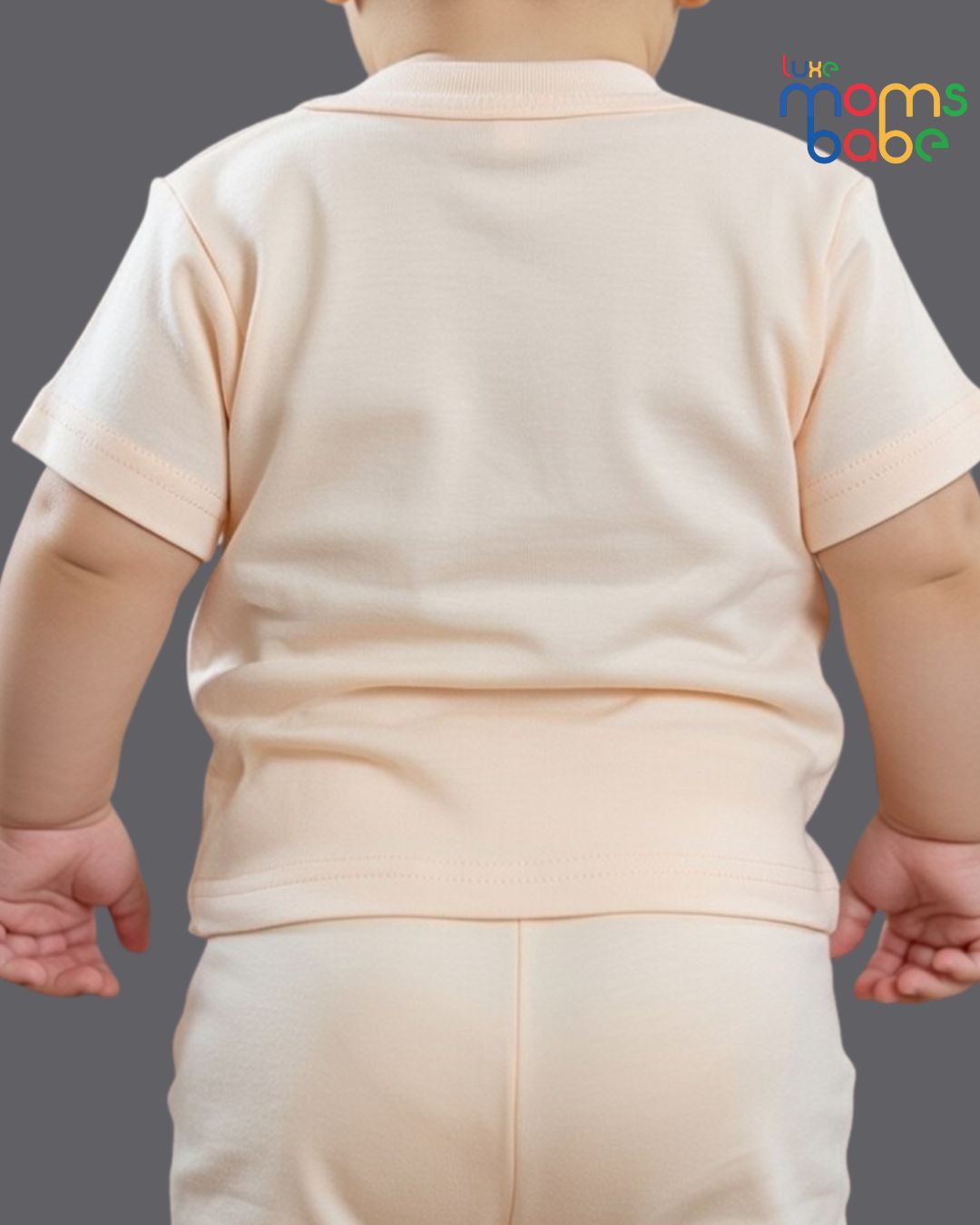 baby boy cream and white shirt and shorts set