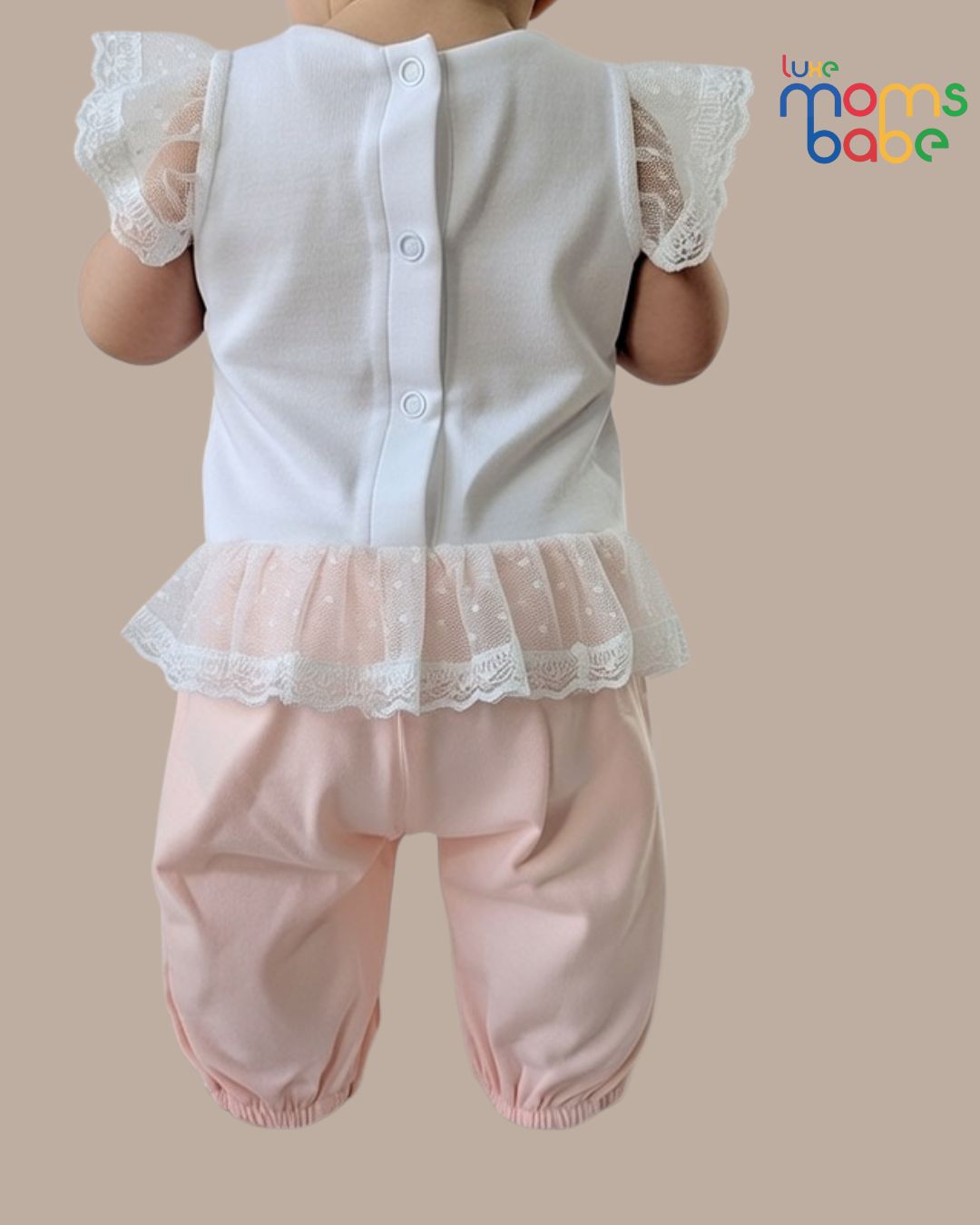 baby girl white & cream romper dress or a onesie dress