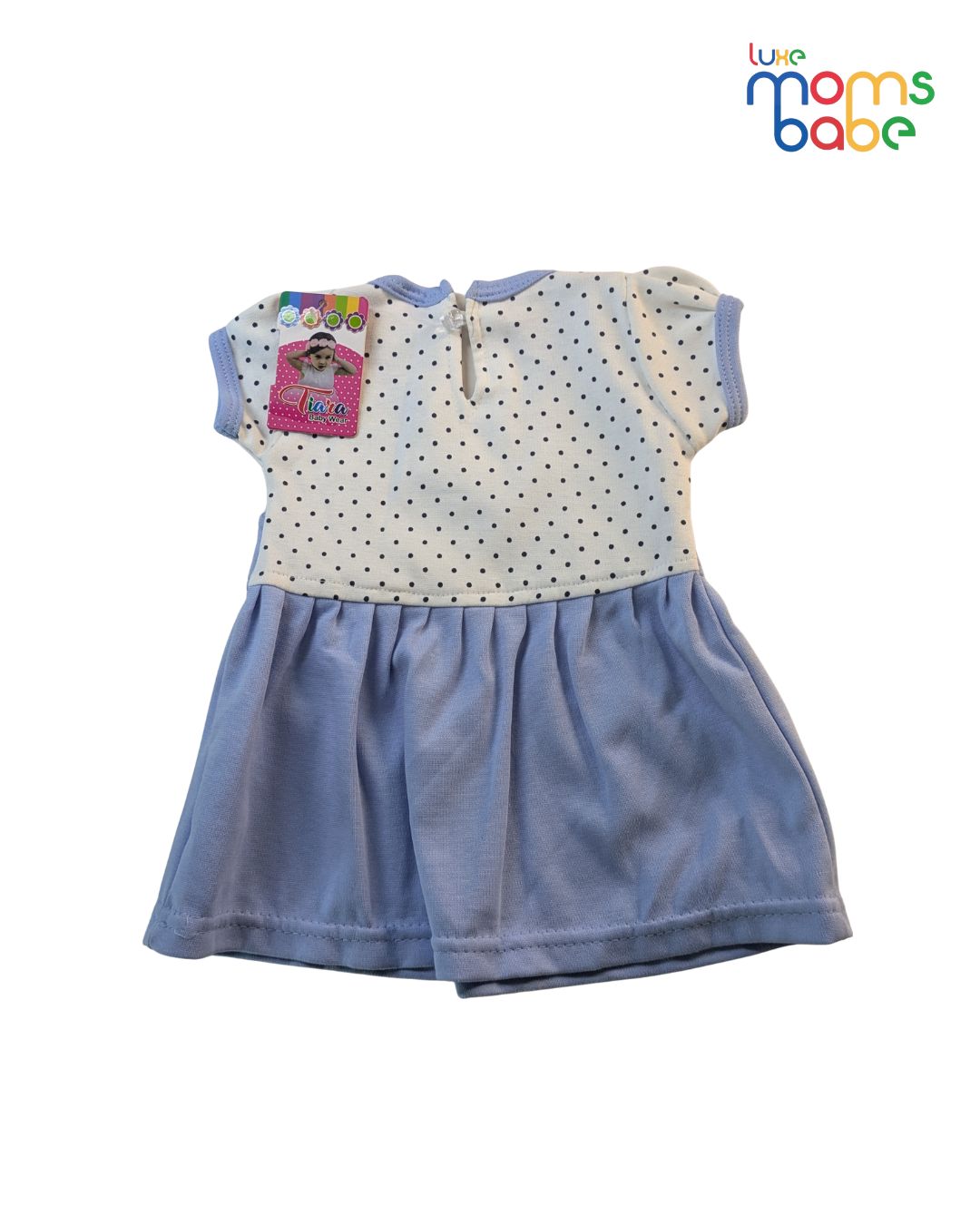 light blue cat print romper dress