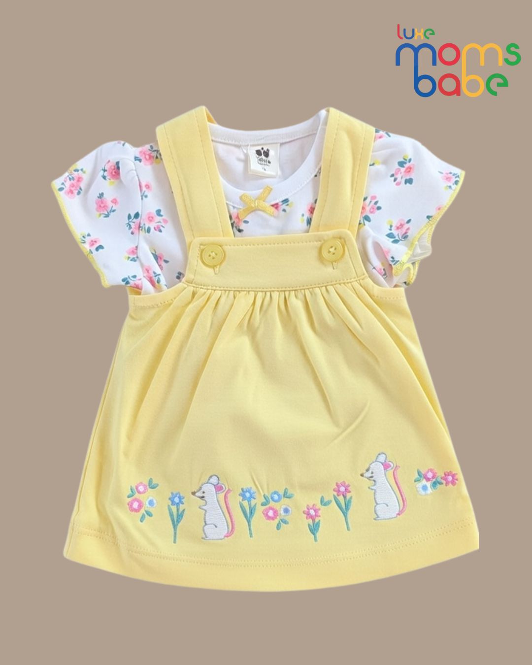 baby girls yellow pinafore dress with printed top baby girls yellow pinafore dress with printed top