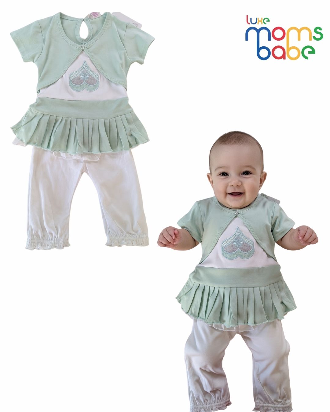 baby girls peplum top & pants set