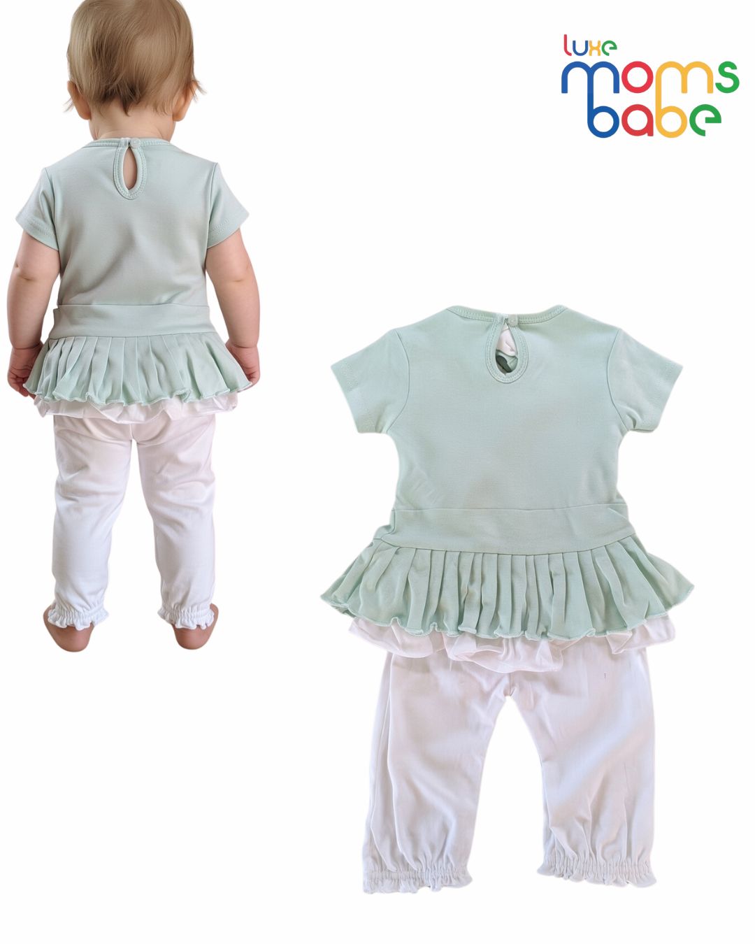 baby girls peplum top & pants set