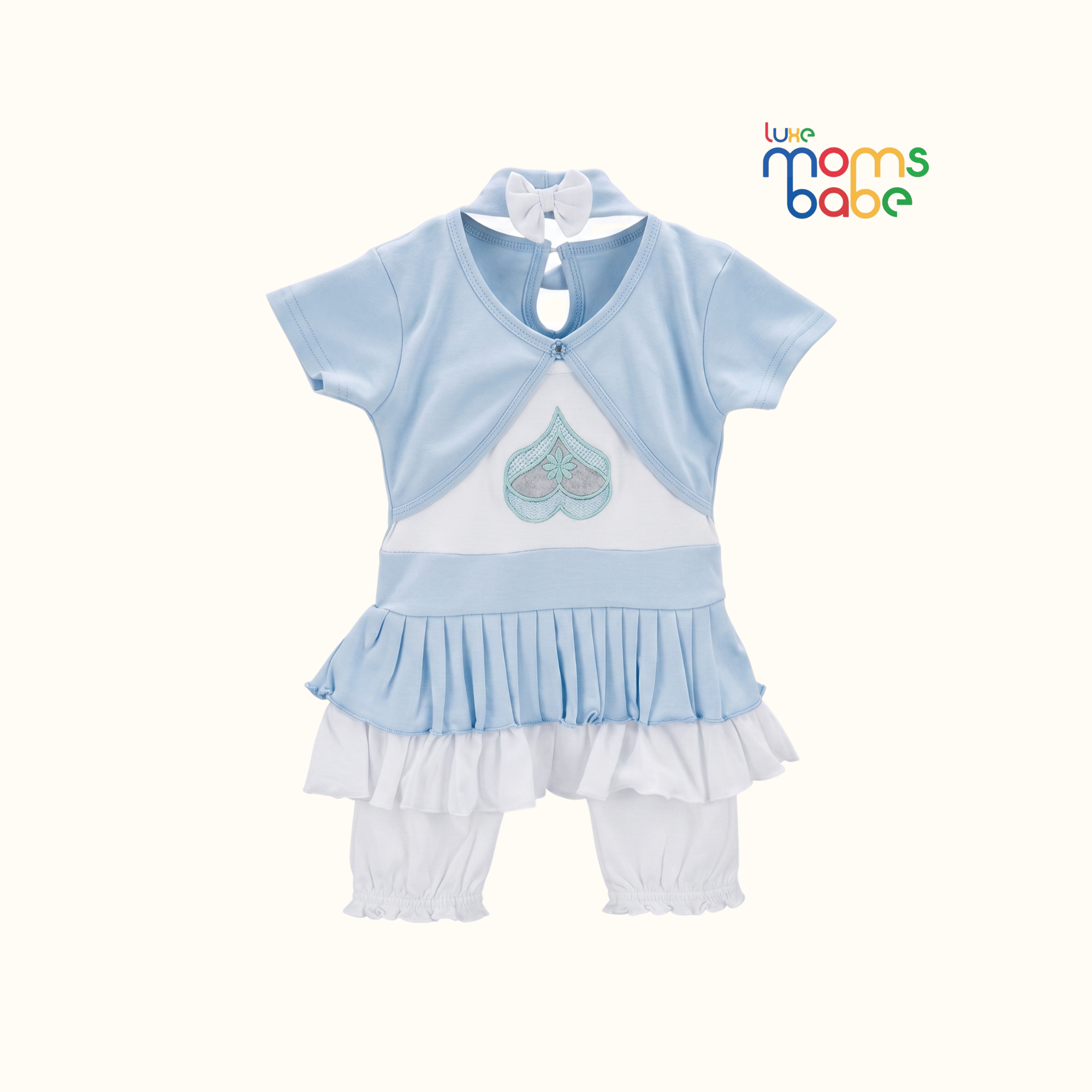 baby girls peplum top & pants set with headband – soft cotton (3–18m)