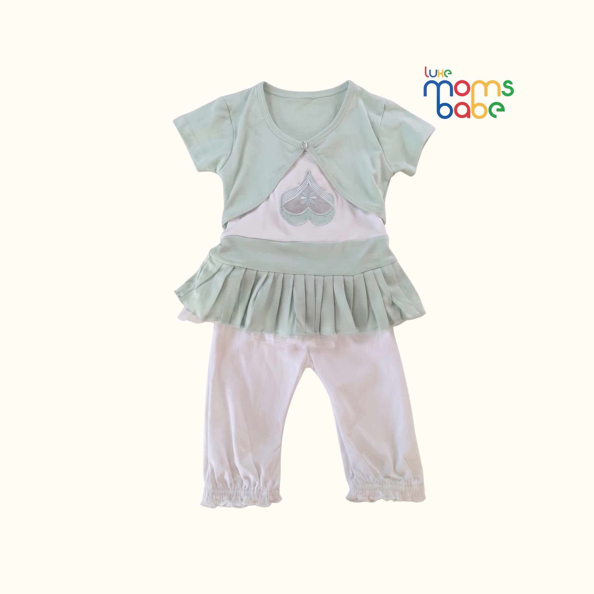 baby girls peplum top & pants set with headband – soft cotton (3–18m)
