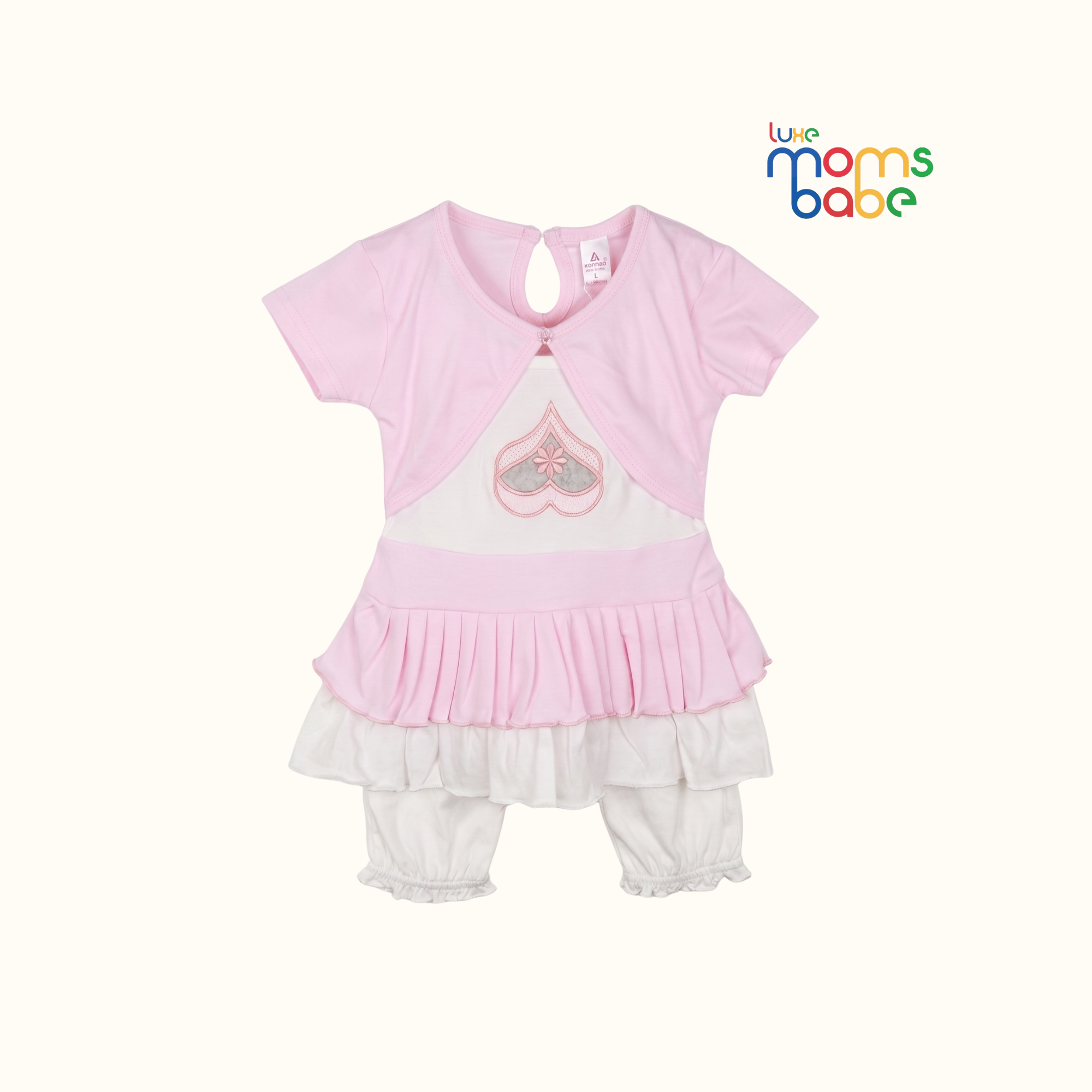 baby girls peplum top & pants set with headband – soft cotton (3–18m)