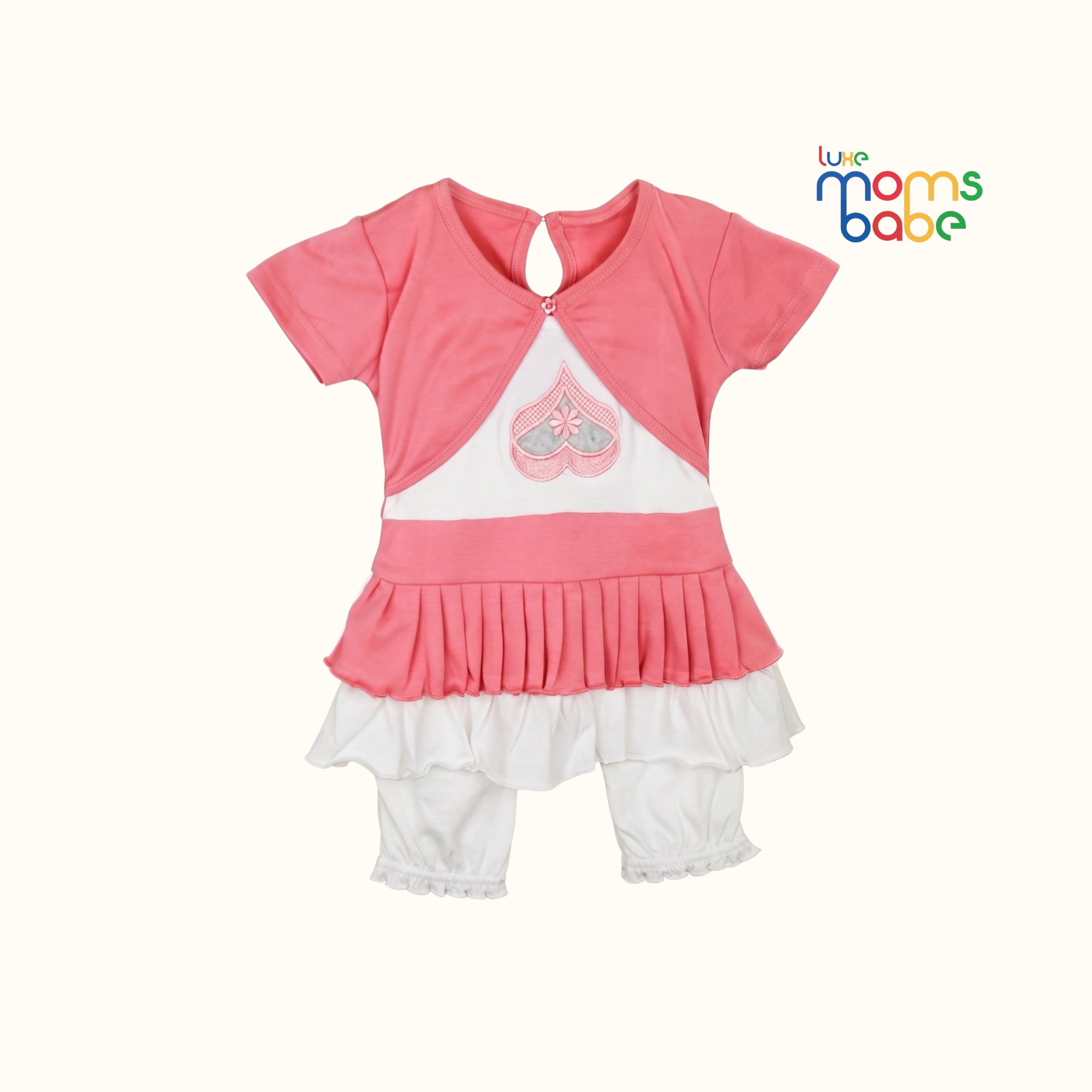 baby girls peplum top & pants set with headband – soft cotton (3–18m)