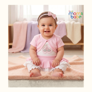 baby girls peplum top & pants set with headband – soft cotton (3–18m)