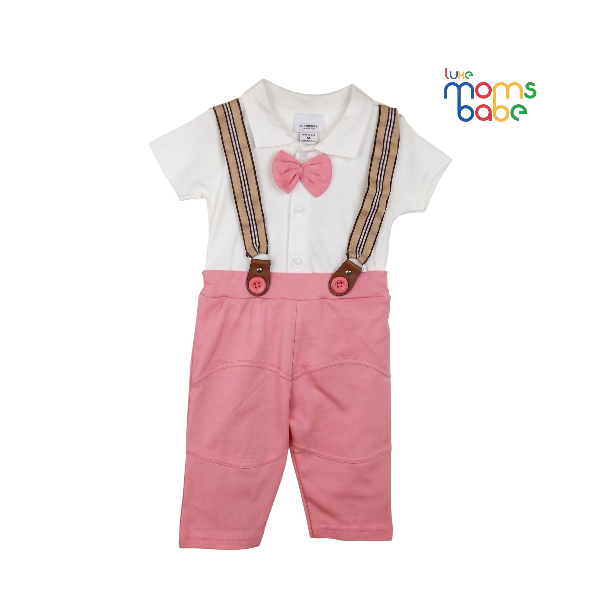 premium cotton baby boy gentleman outfit set – suspender & bow tie | soft & breathable (3m–18m)