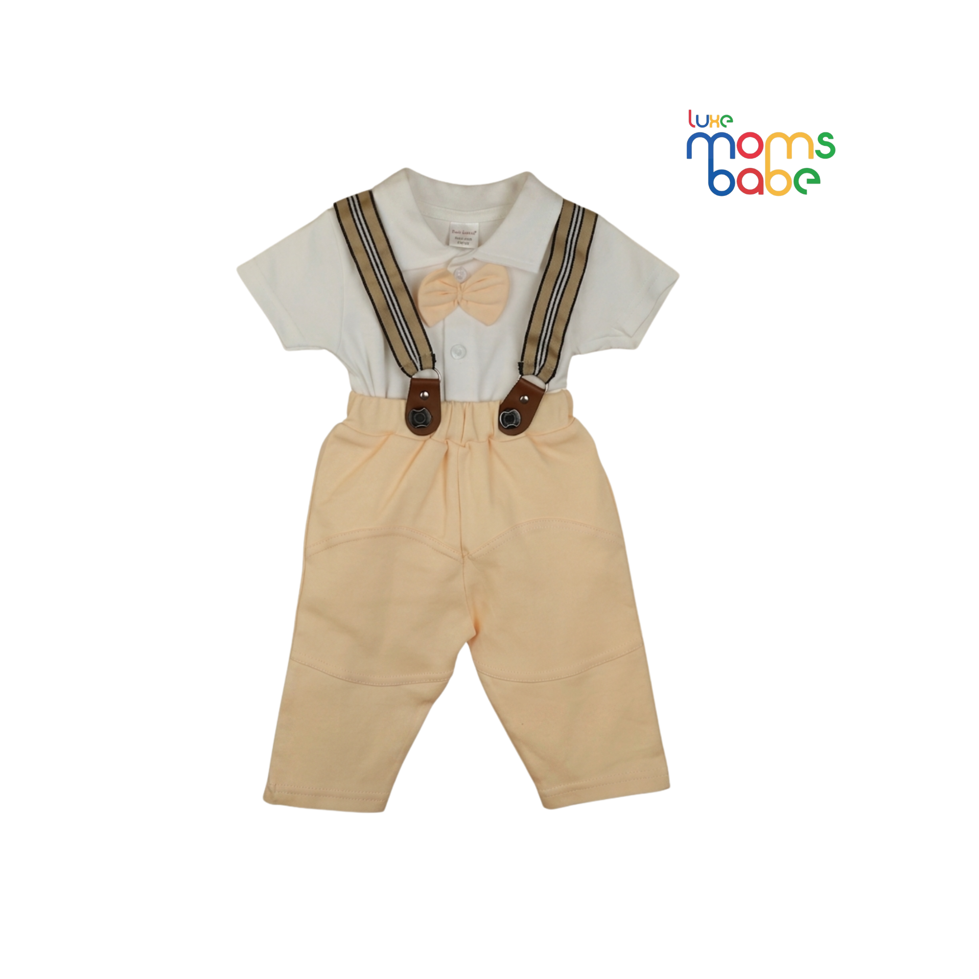 premium cotton baby boy gentleman outfit set – suspender & bow tie | soft & breathable (3m–18m)