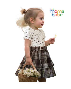 baby girl two piece outfit | bow top & pleated skirt set | soft cotton blend | elegant comfort wear