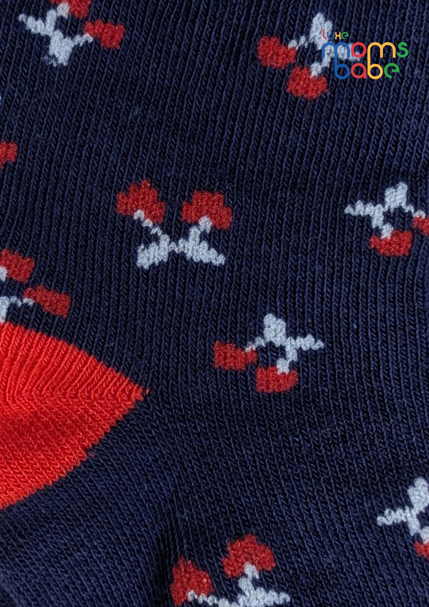 baby socks white & navy blue