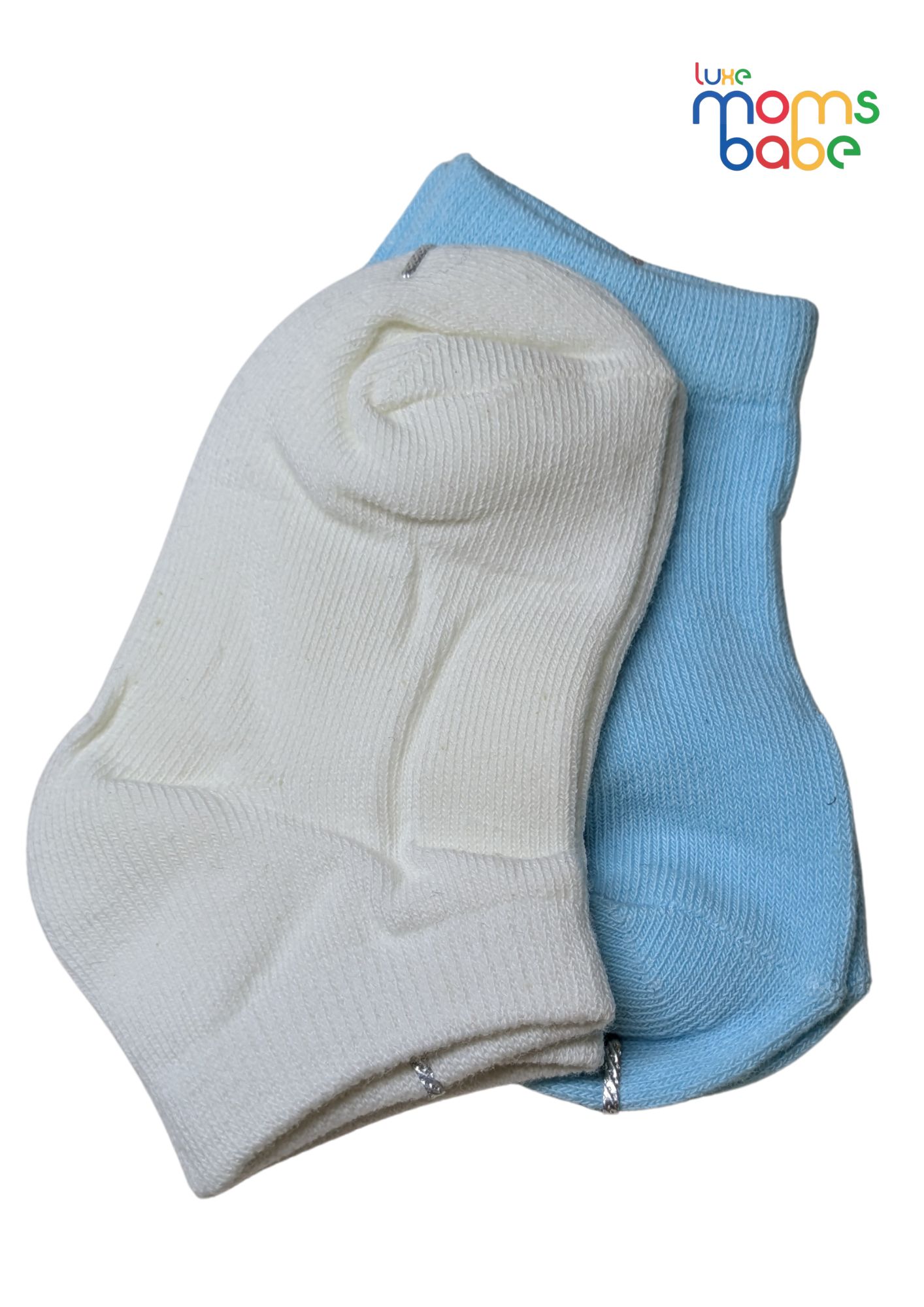 baby socks cream & light blue baby socks cream & light blue