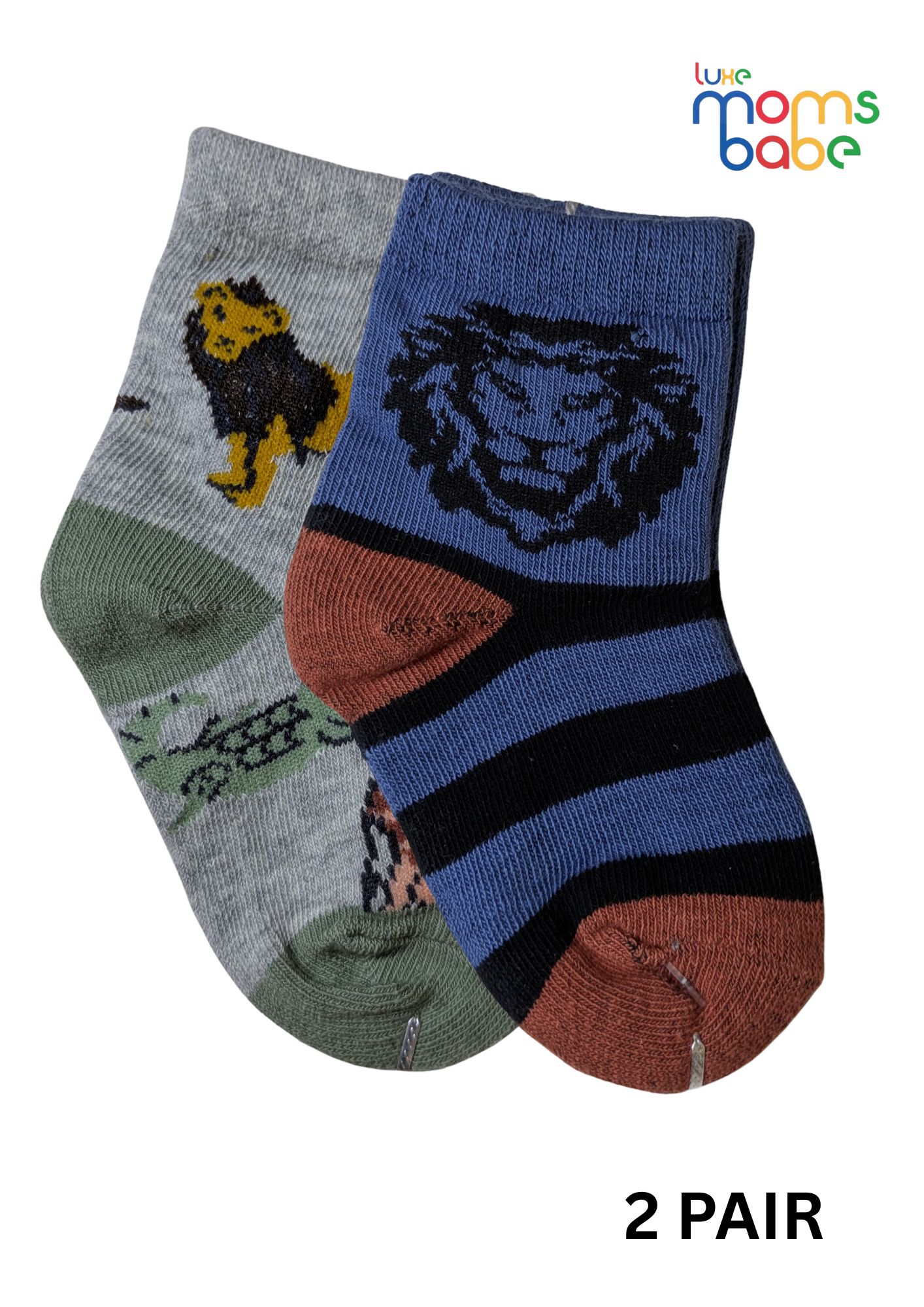 baby socks gray & dark blue