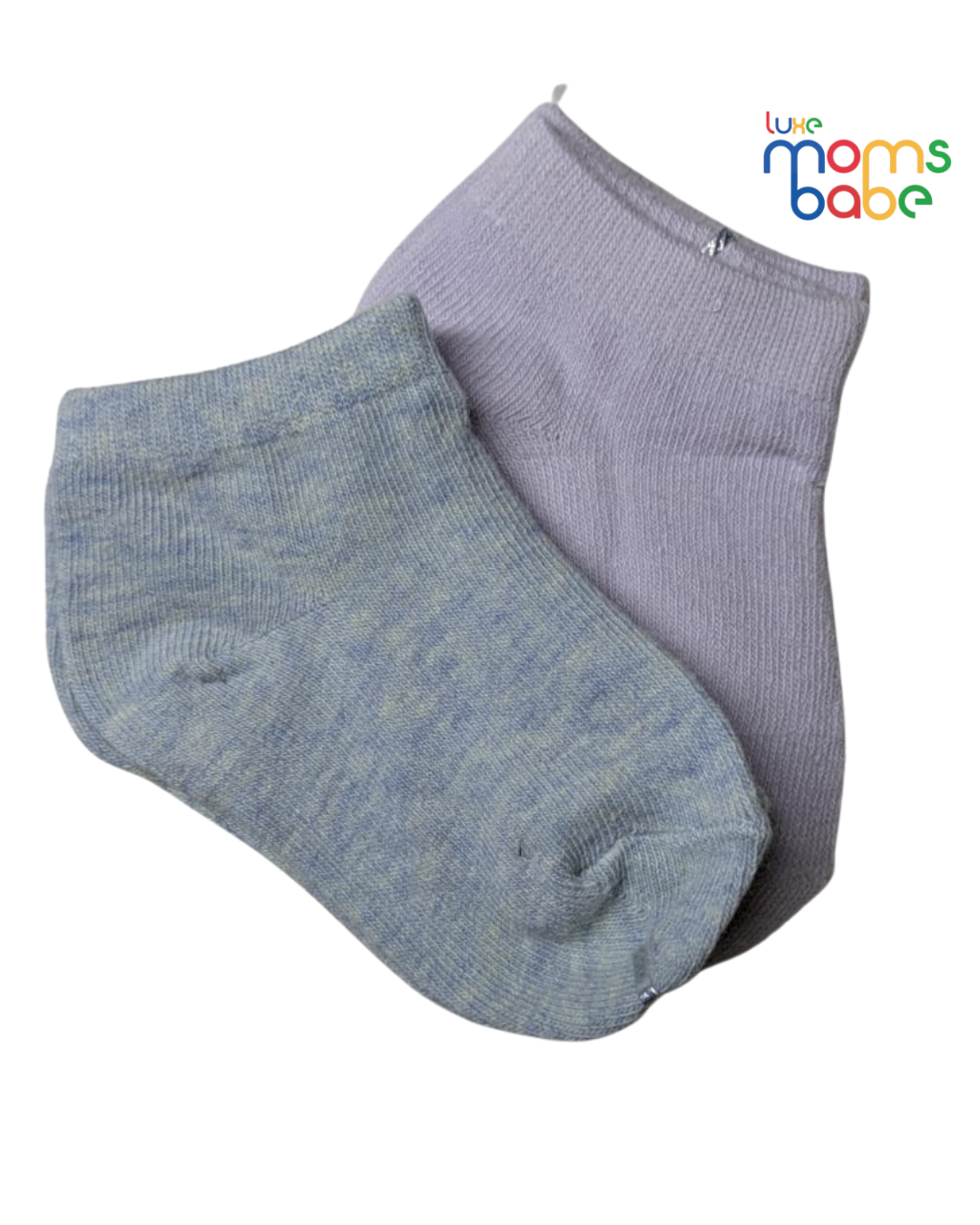 baby socks light purple & blue gray