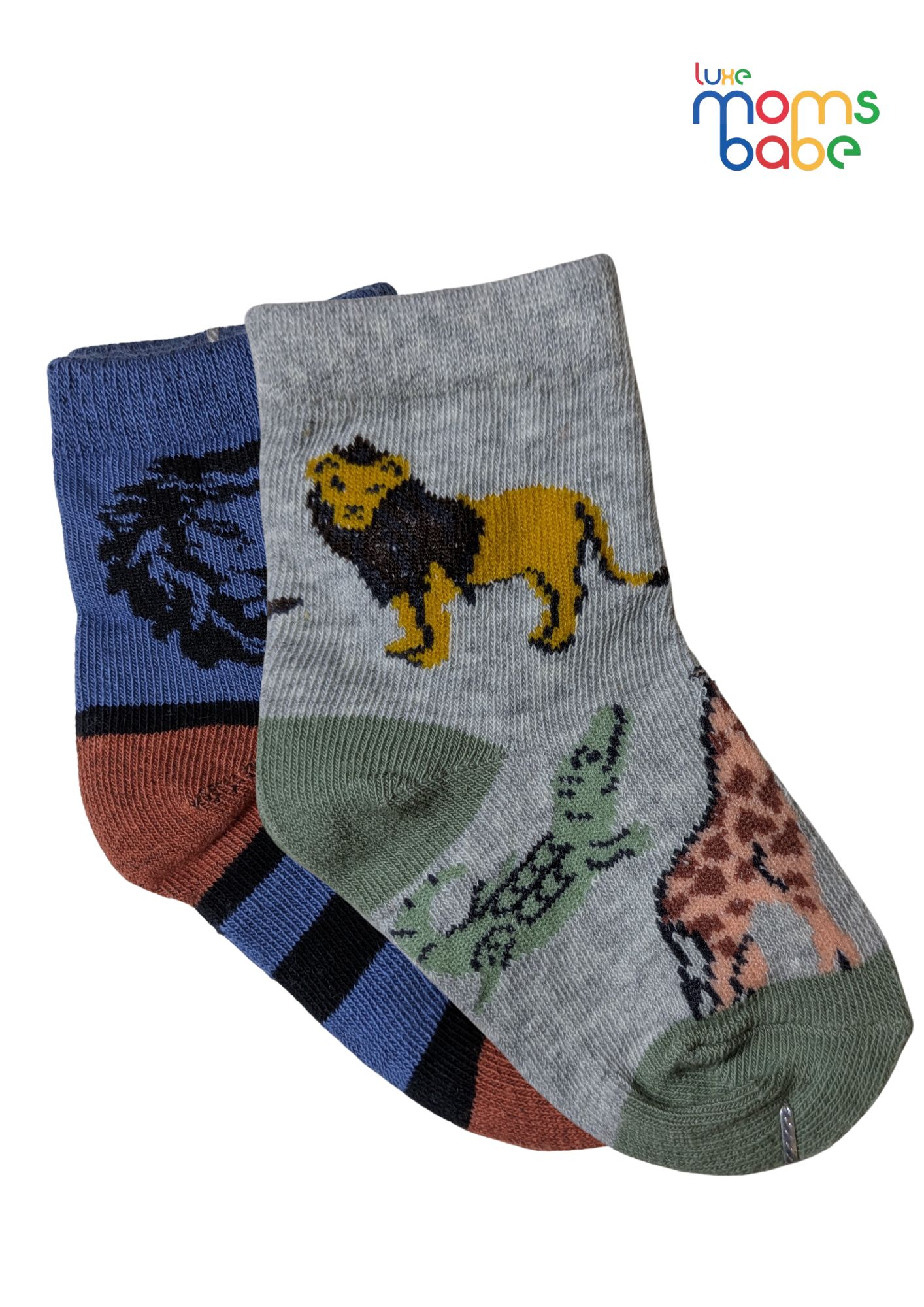 baby socks gray & dark blue