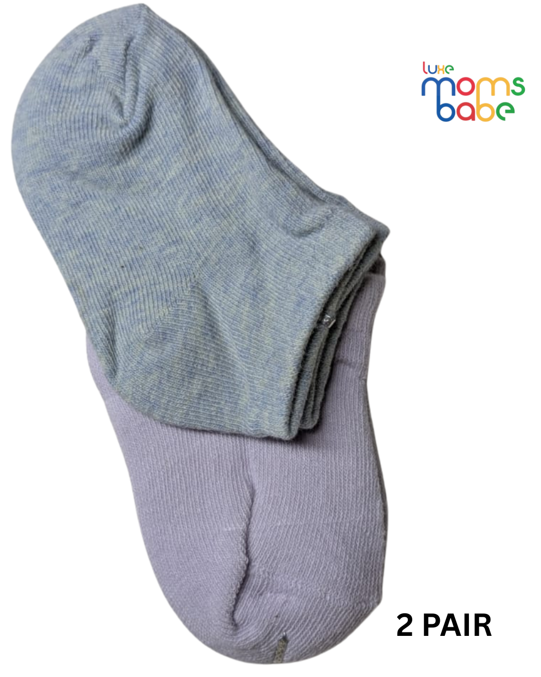 baby socks light purple & blue gray