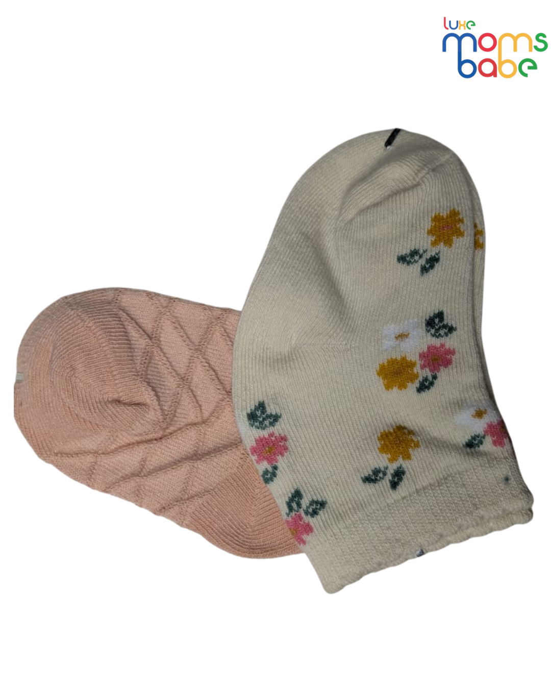 baby socks cream & peach pink baby socks cream & peach pink