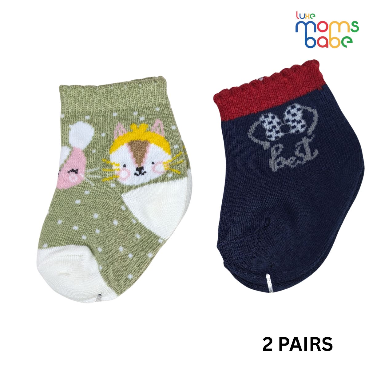 baby socks light pink & white