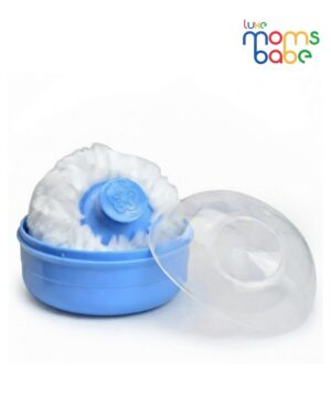 plastic baby care after bath powder puff with portable talcum powder holder box empty makeup container prickly heat powder applicator flutter for baby skin