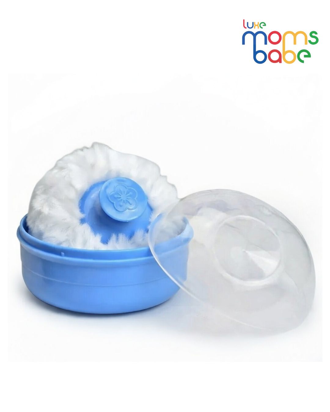 plastic baby care after bath powder puff with portable talcum powder holder box empty makeup container prickly heat powder applicator flutter for baby skin