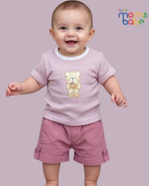 cute baby friendly pink t shirt & shorts sets