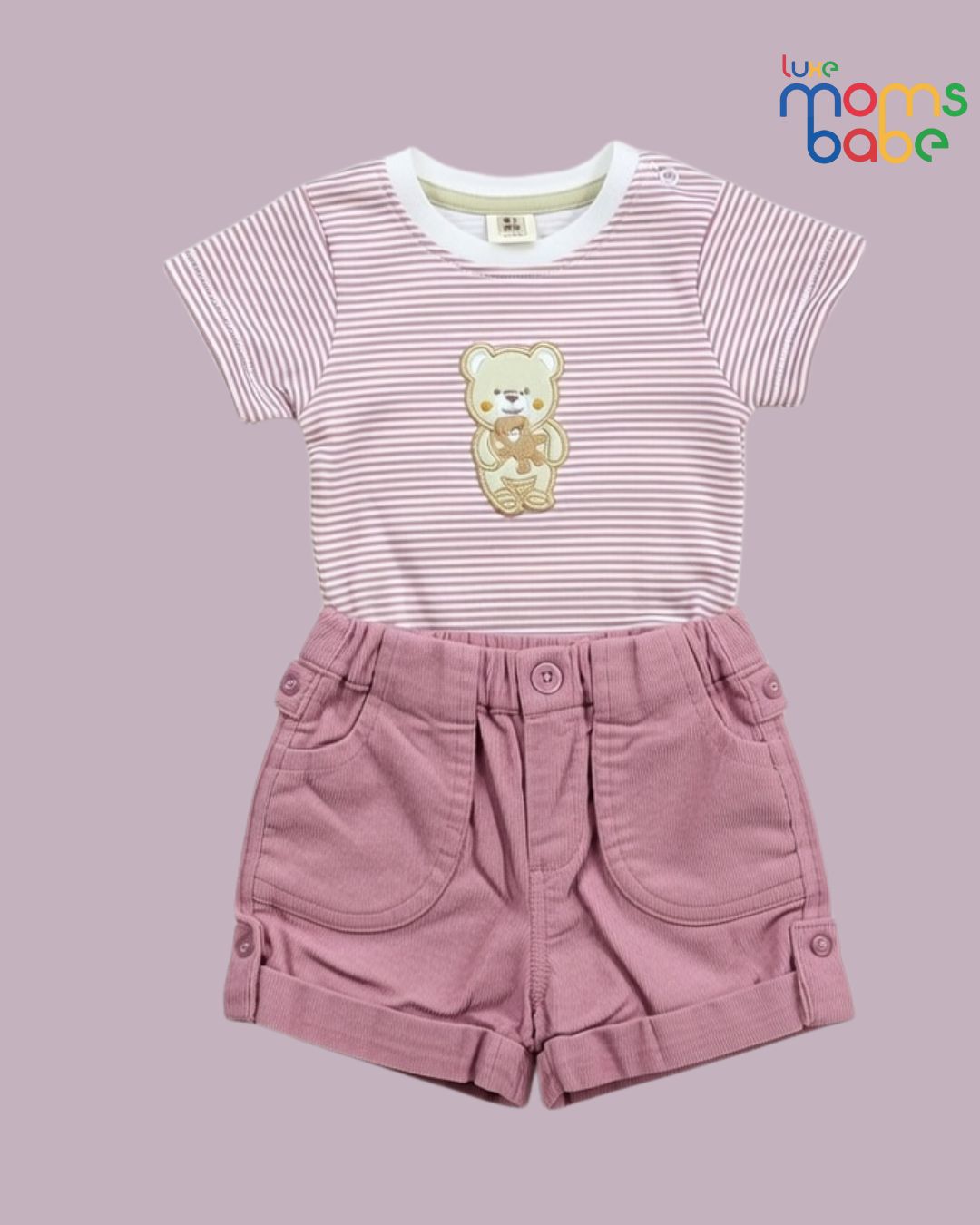 cute baby friendly pink t shirt & shorts sets