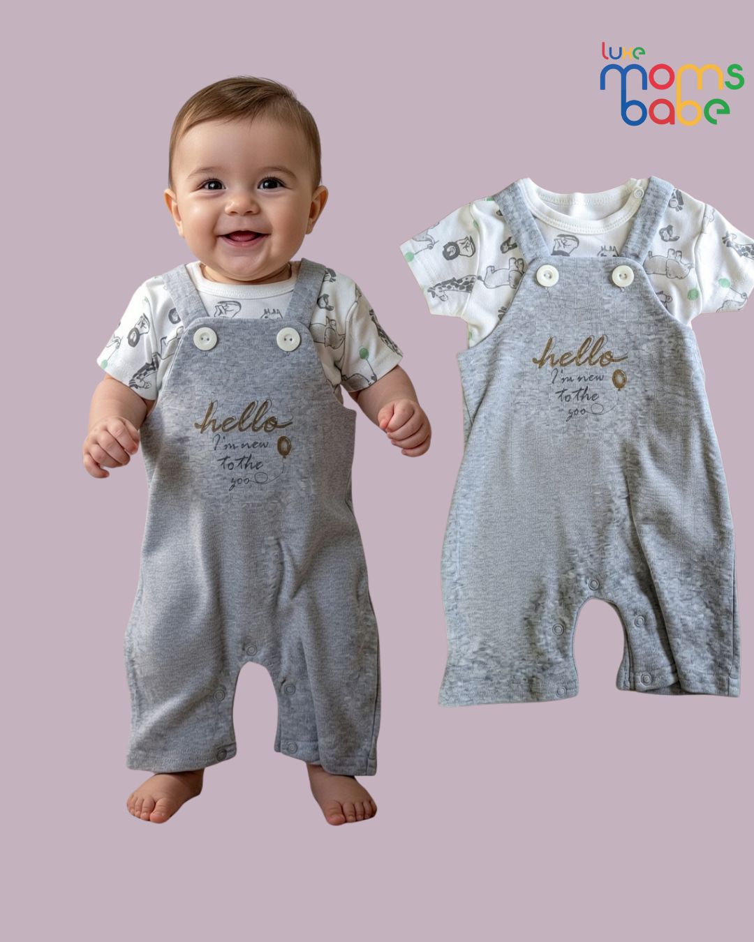 baby t shirt and short overalls set or romper set