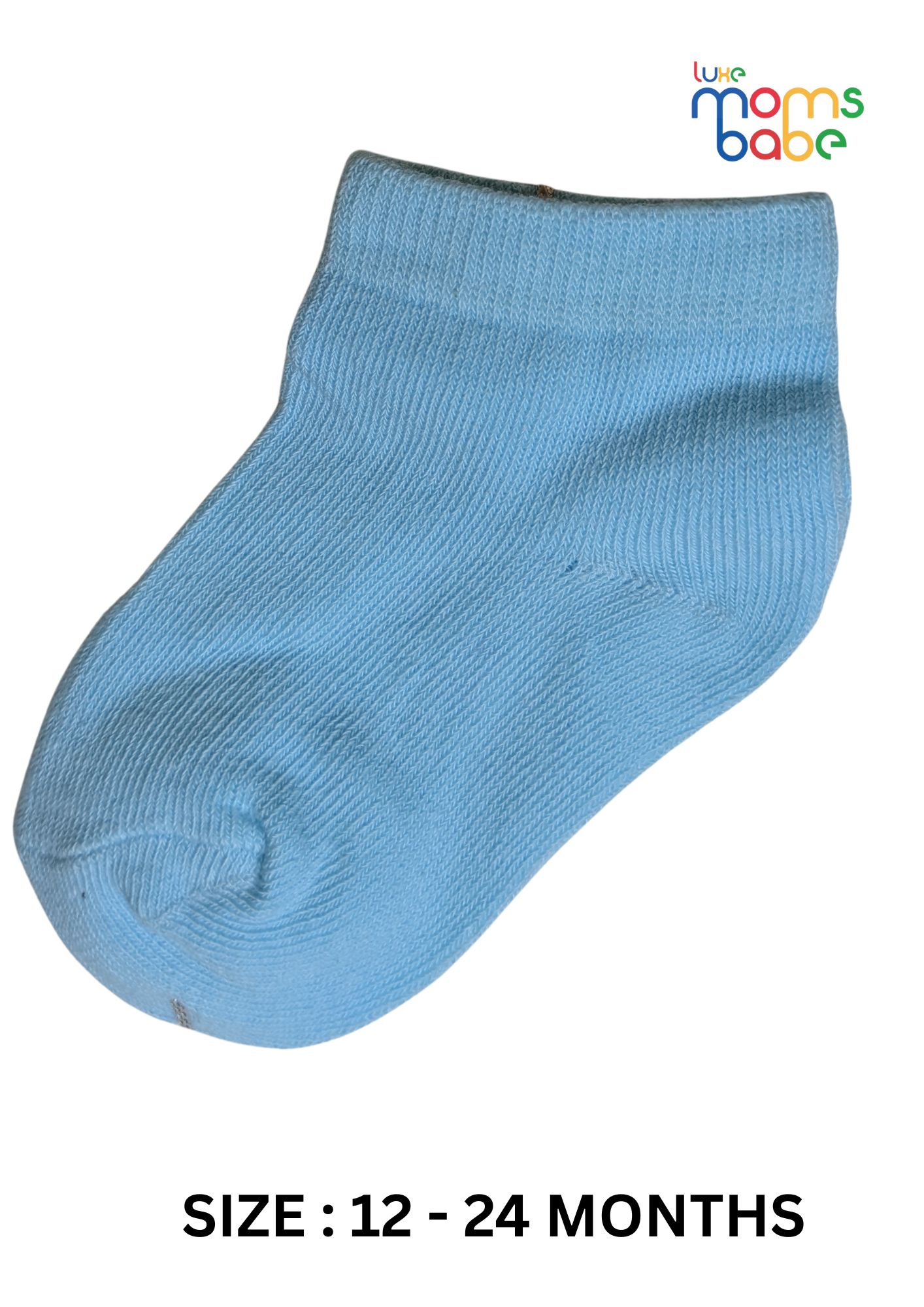 baby socks light blue & white