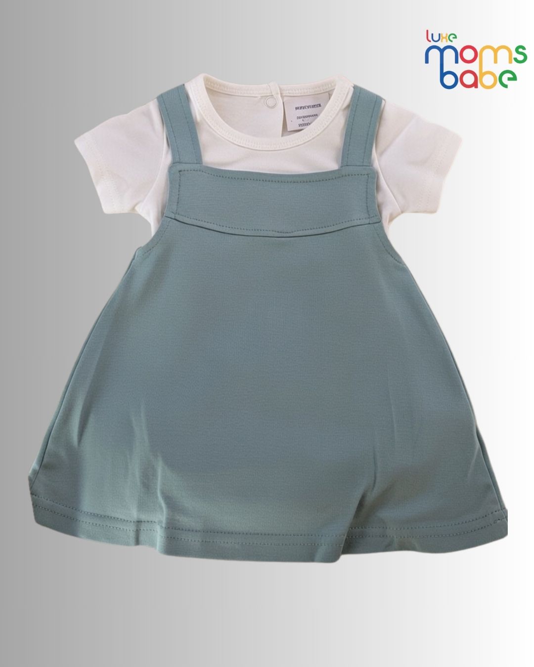 baby girl – blue pinafore dress set with separate white t shirt