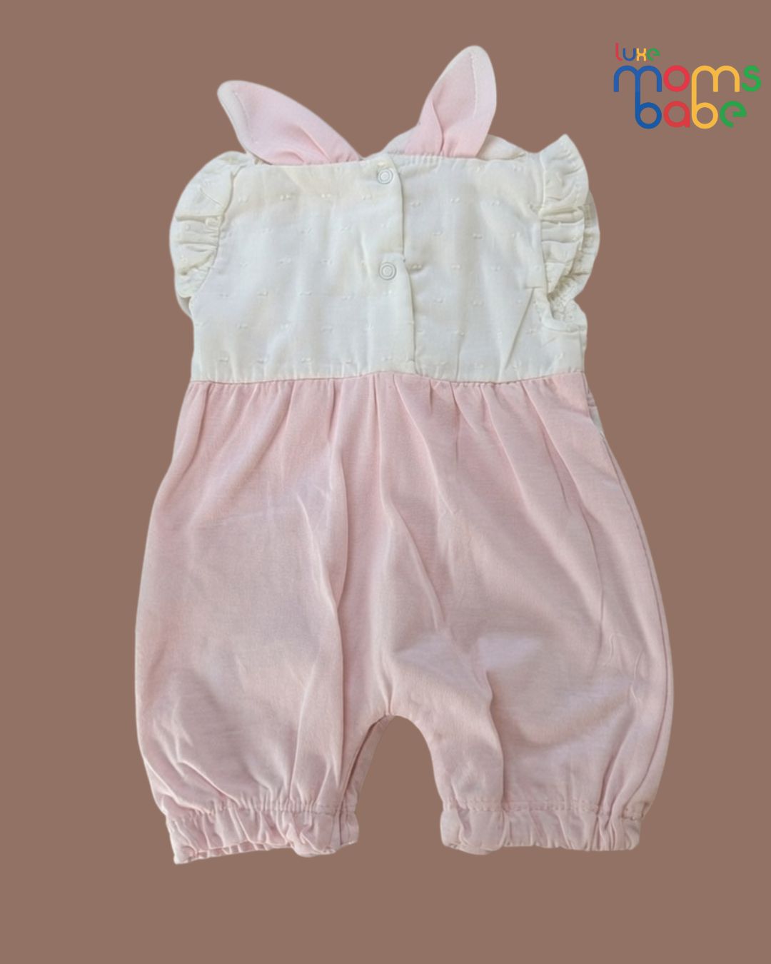 girl's white & baby pink clothes newborn jumpsuit solid long sleeve.