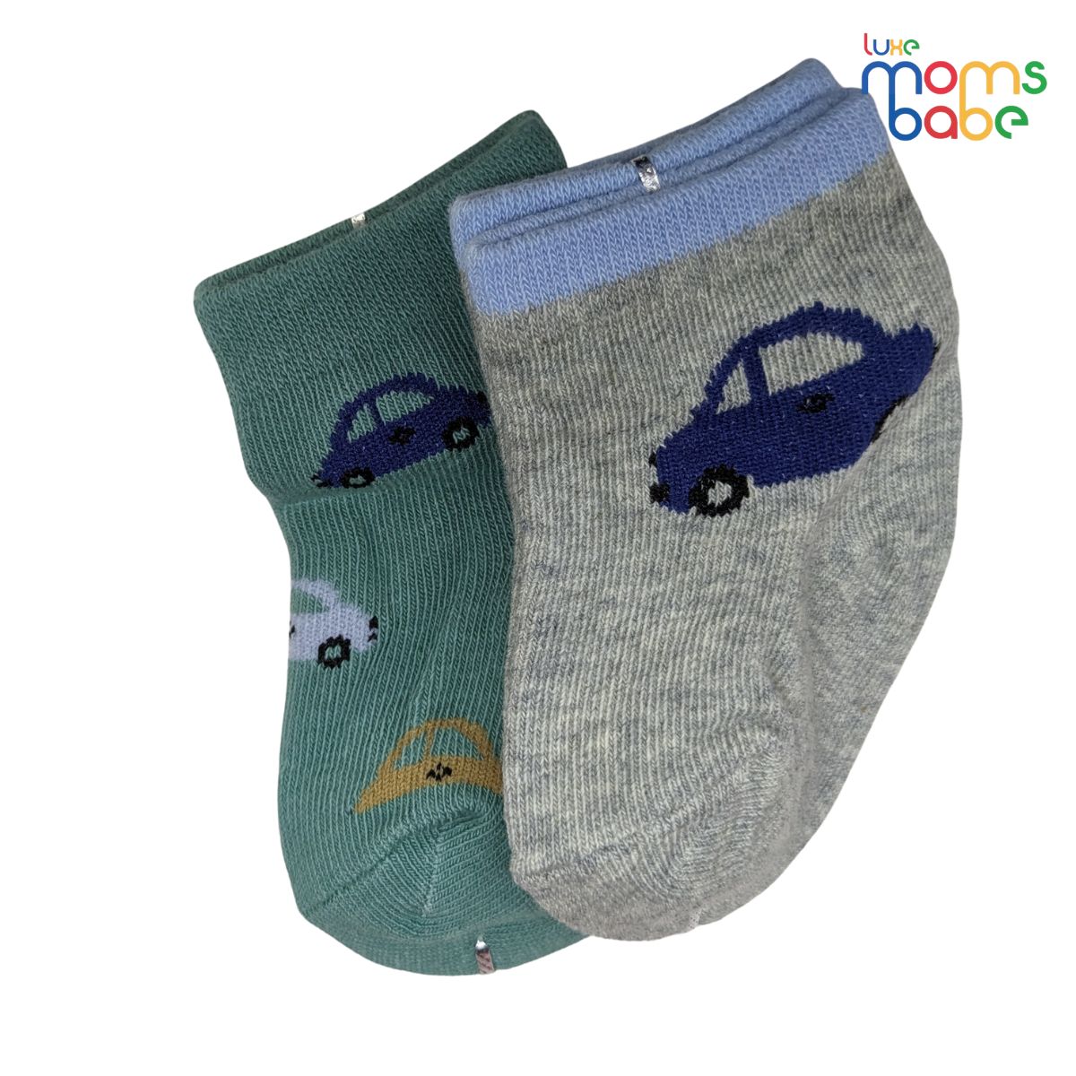 baby socks gray & green