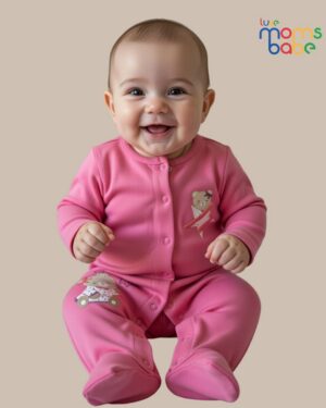 baby's pink footed coverall set (sleepsuit)