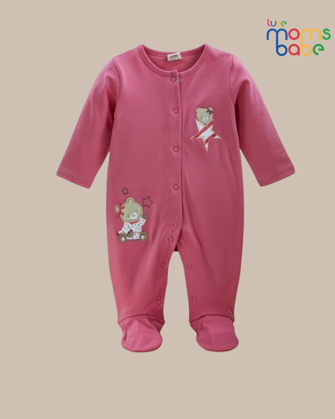 baby's pink footed coverall set (sleepsuit)