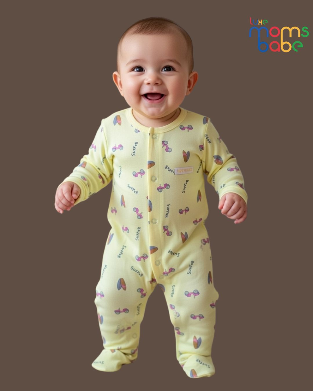 baby's yellow footed coverall set (sleepsuit)
