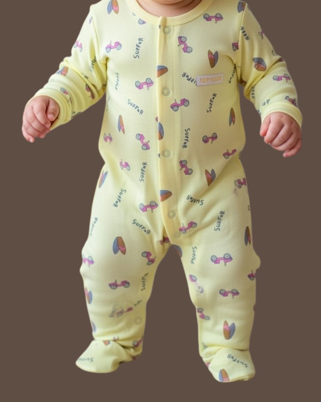 baby's yellow footed coverall set (sleepsuit)