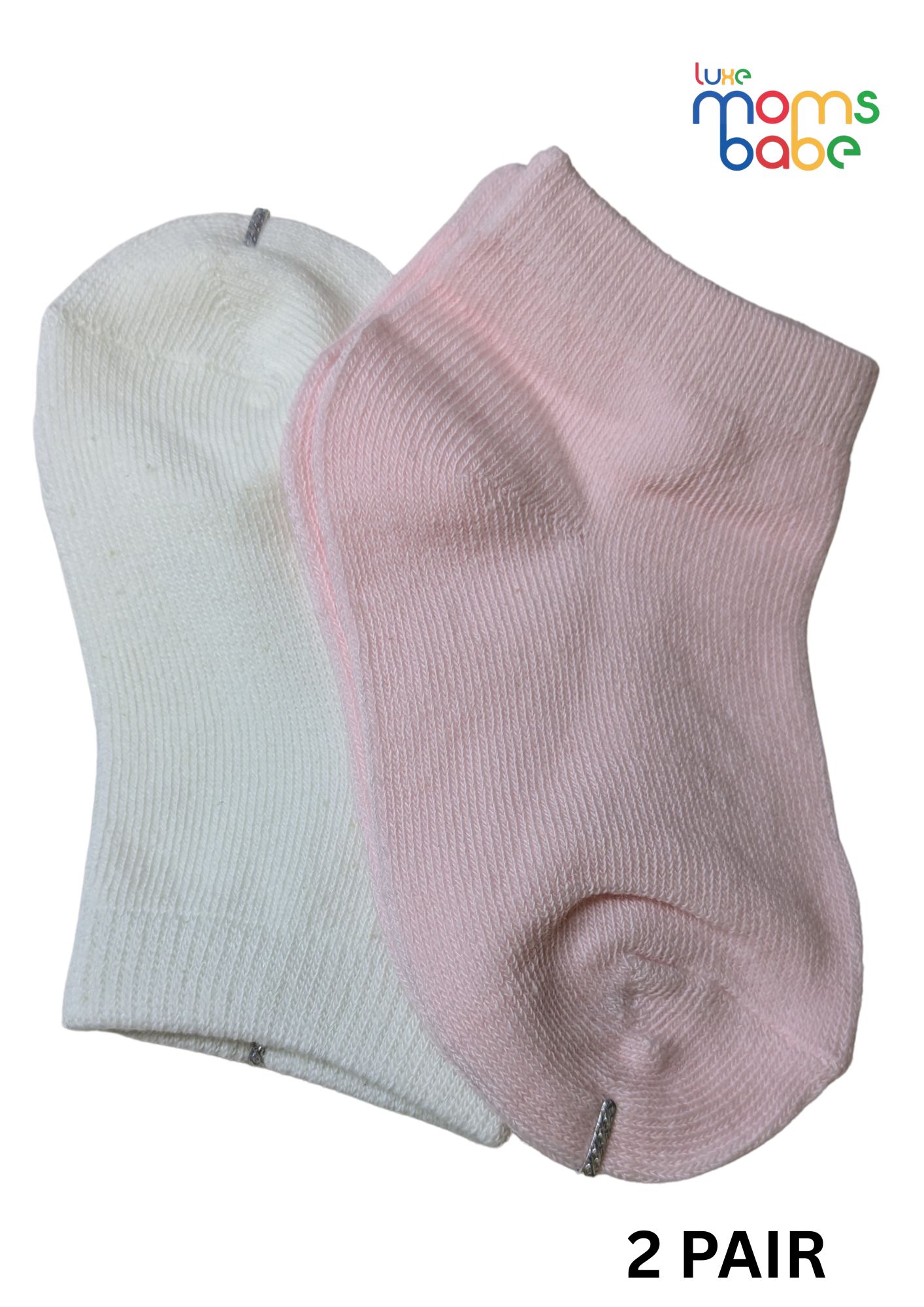 baby socks white & light pink