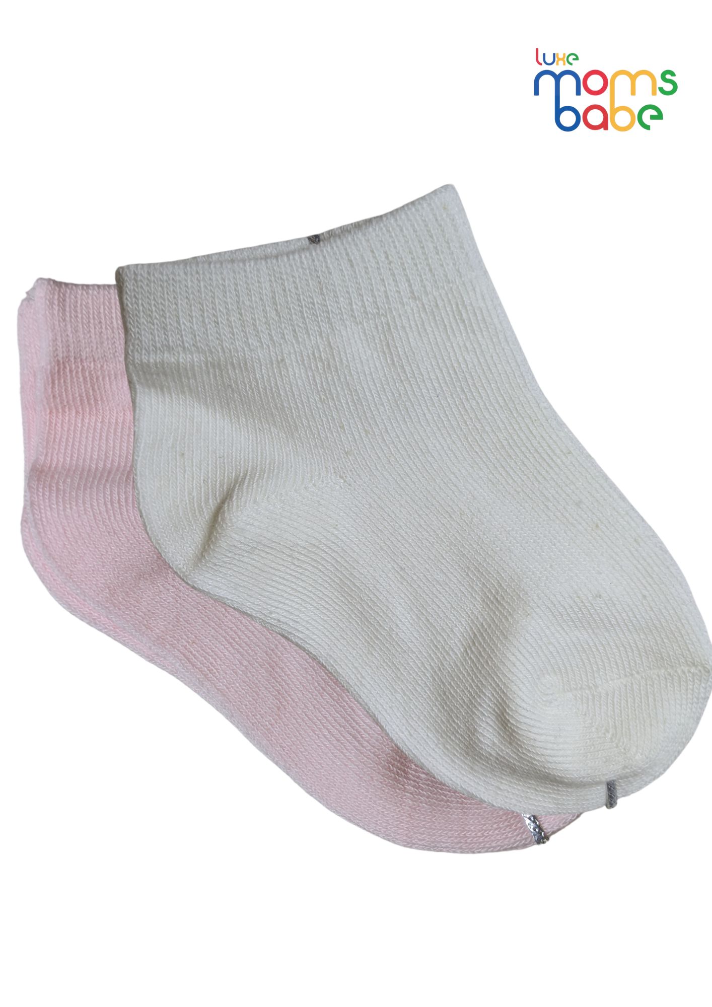 baby socks white & light pink