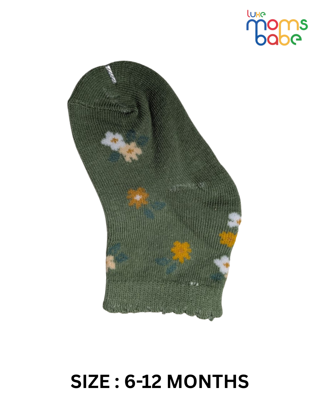 baby sock green & yellow