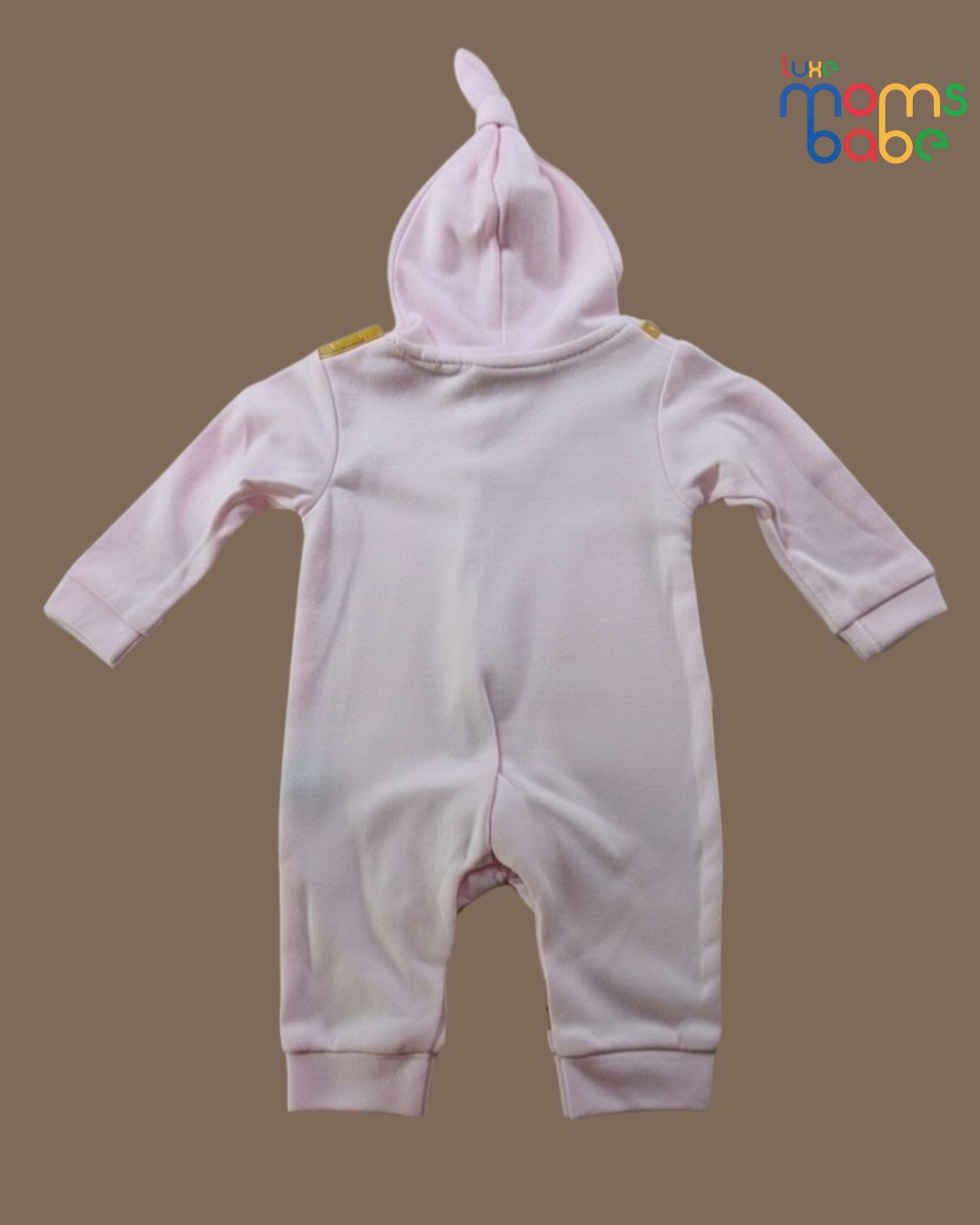 kids’ pink cotton printed full sleeves sleepsuit