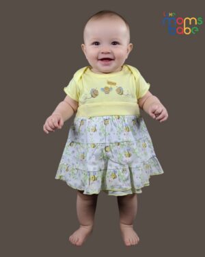 baby girls light yellow a line mini dress frock