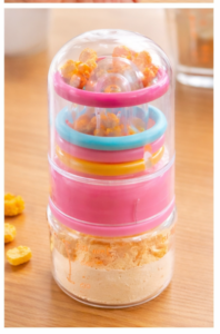 Baby Feeding Bottle with Silicone Teether Rings & Storage Cap