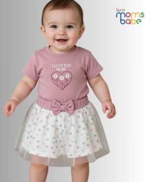 baby girls pink top with white skirt set