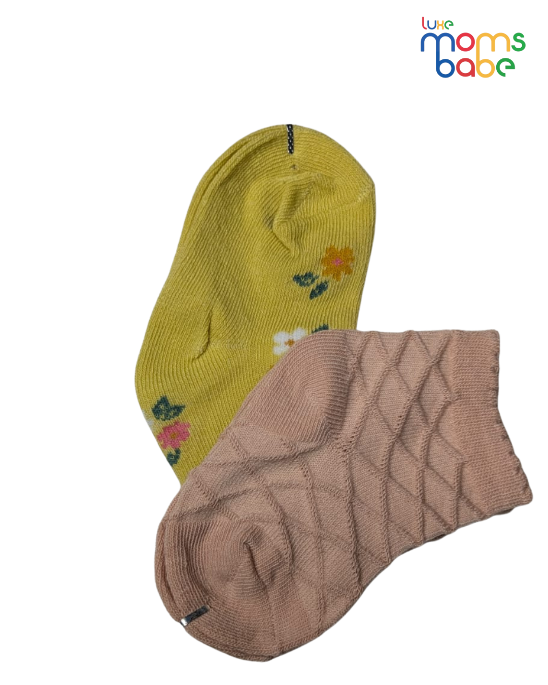 baby socks yellow & peach pink baby socks yellow & peach pink