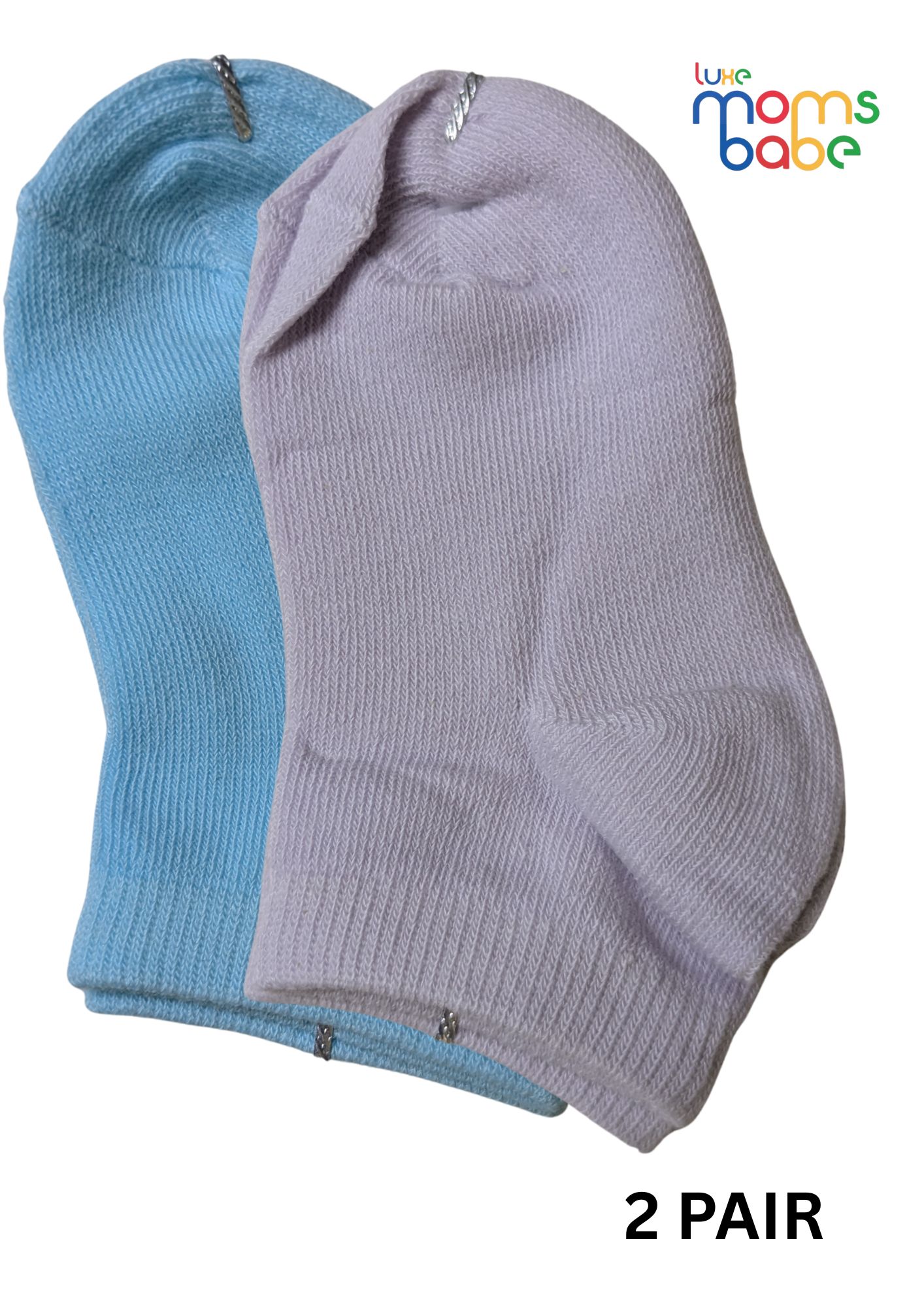 baby socks light blue & light purple