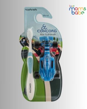 kids tooth brush with baby toy car yellow.