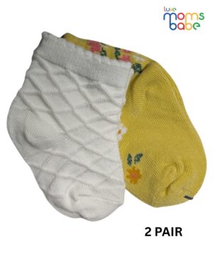 baby socks white & yellow