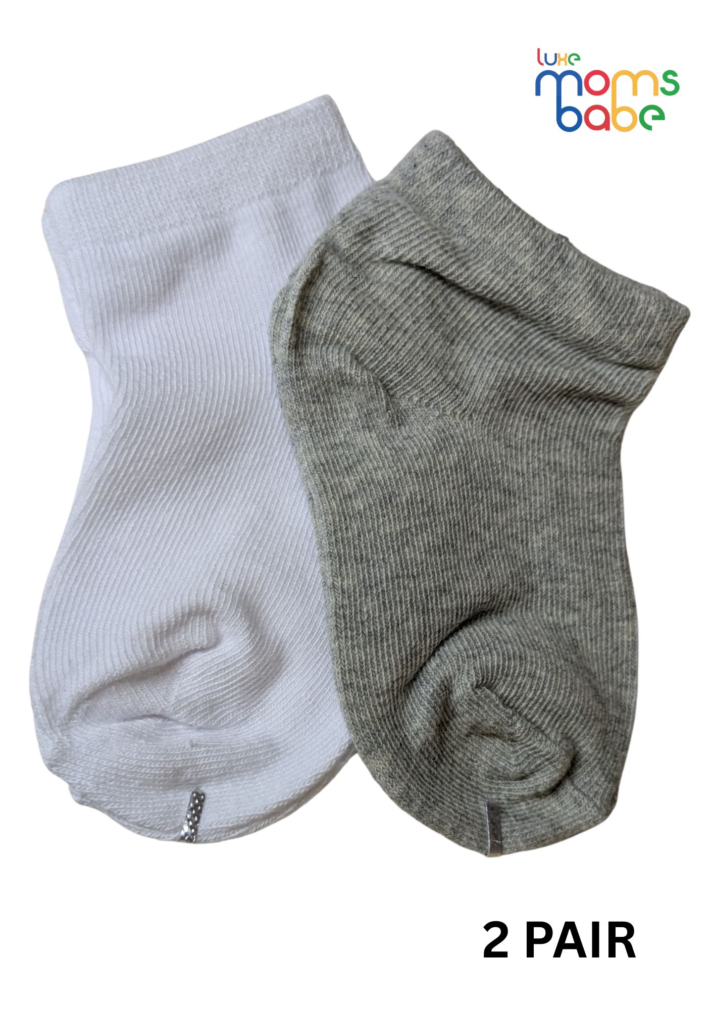 baby socks white & gray
