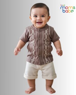 baby boy's printed half sleeves shirt & shorts set